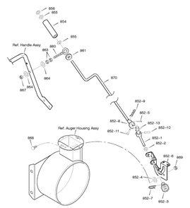 Chute Rod Diagram and Parts List for 622505X0B 2004 Briggs and Stratton Snow Blower